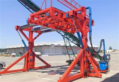 20 lábú konténer Turner Flip 90 fokos felhasználás ömlesztett anyagokhoz